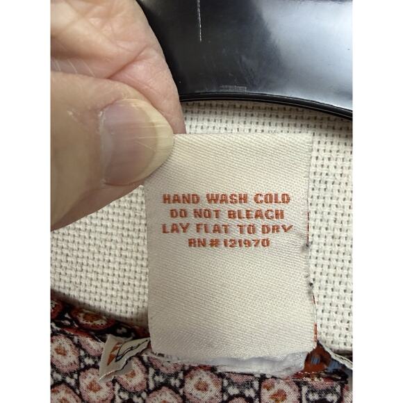 Women's Tunic Top Sz M Brown Floral 3/4 Sleeves Boho Cottagecore Hippie - Picture 11 of 15